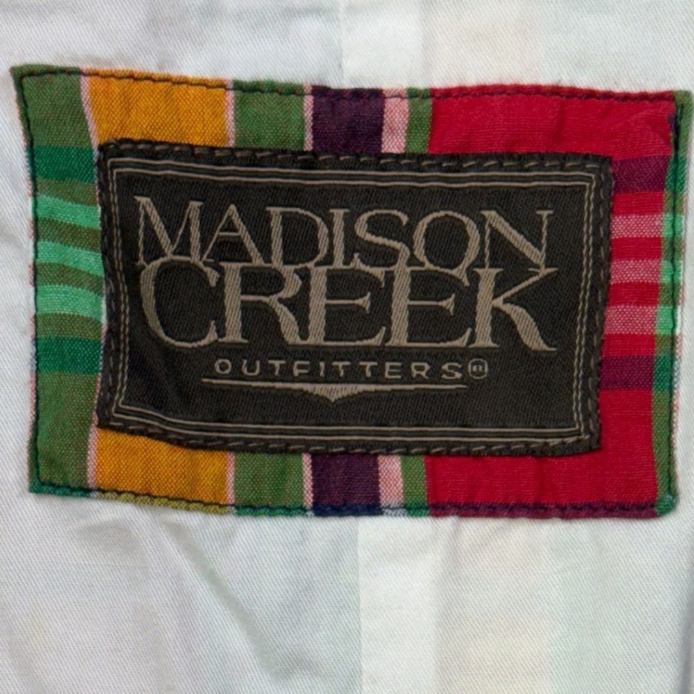 Madison Creek Plaid Utility Vest Mens Large Cotton Button Front Pockets - Picture 3 of 6